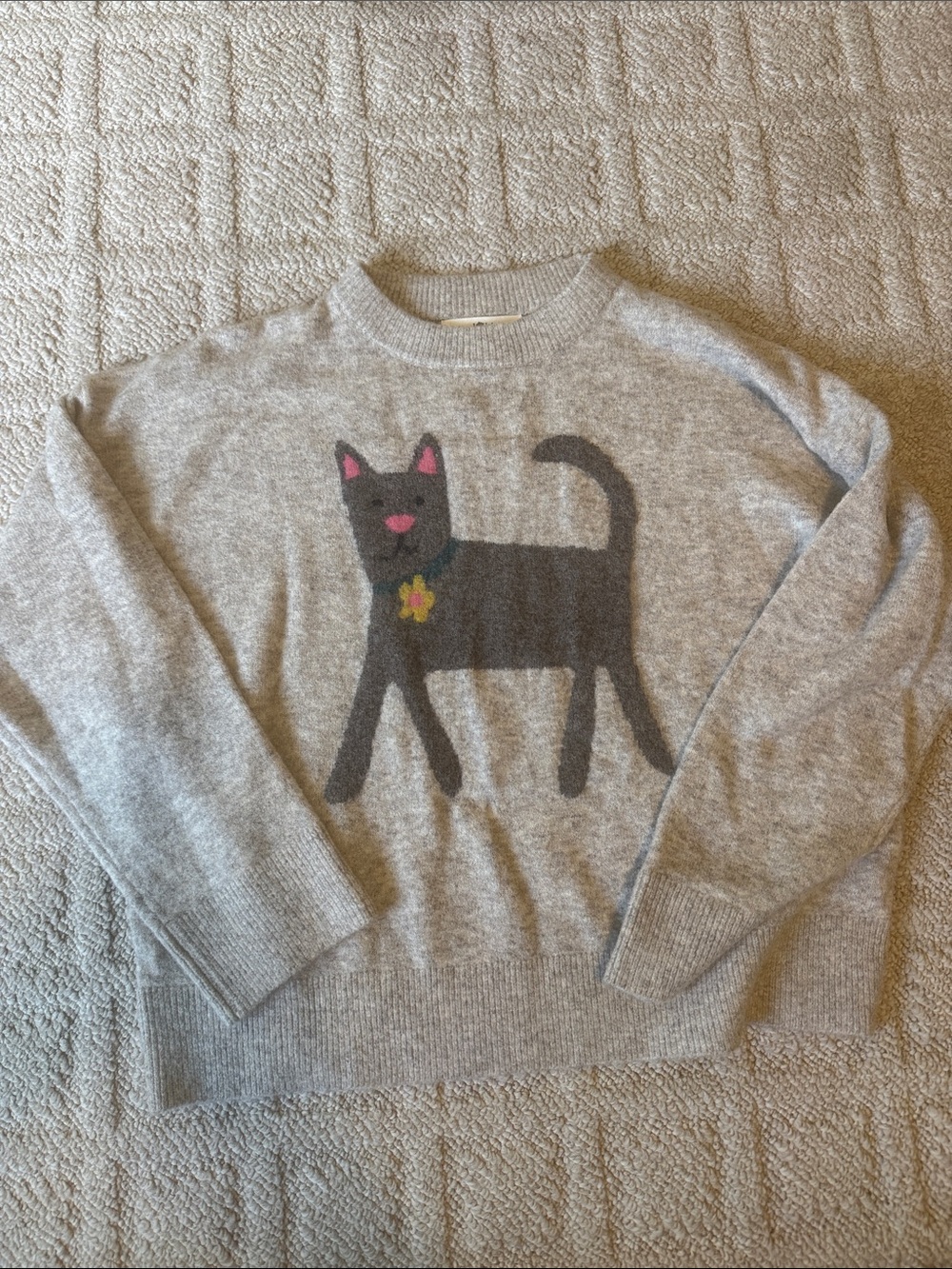 Gray Cat-Graphic Sweater - Natural Life